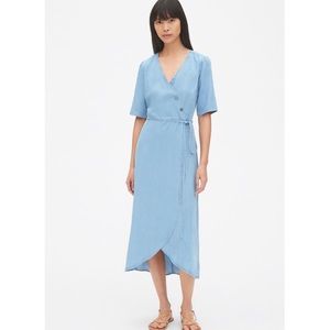 GAP Short Sleeve Midi Wrap Dress in TENCEL™